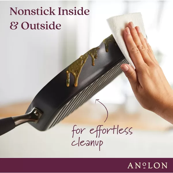 Anolon Advanced Home Hard Anodized Nonstick Deep Square Griddle Pan/Grill, 11 Inch, Bronze