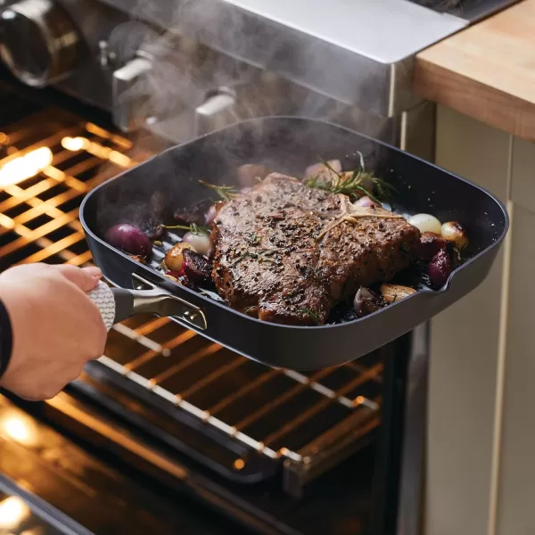 Anolon Advanced Home Hard Anodized Nonstick Deep Square Griddle Pan/Grill, 11 Inch, Bronze