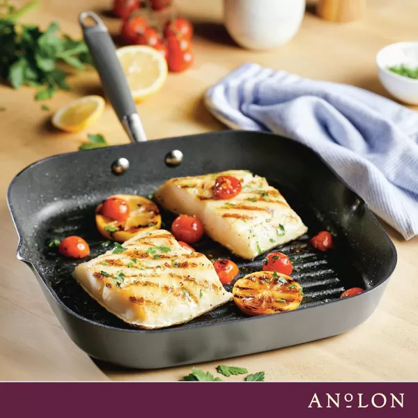 Anolon Advanced Home Hard Anodized Nonstick Deep Square Griddle Pan/Grill, 11 Inch, Bronze