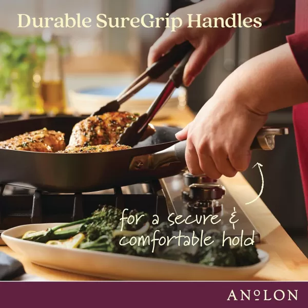 Anolon Advanced Home Hard Anodized Nonstick Deep Square Griddle Pan/Grill, 11 Inch, Bronze