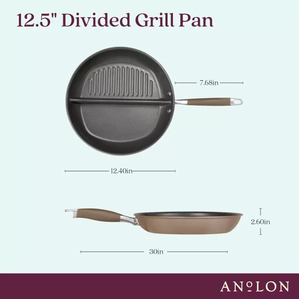 Anolon Advanced Home Hard Anodized Nonstick Deep Square Griddle Pan/Grill, 11 Inch, Bronze