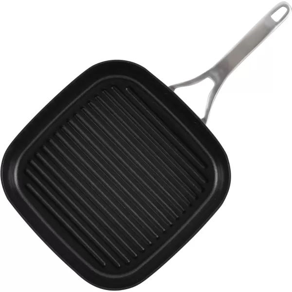 Anolon Allure Hard Anodized Nonstick Deep Square Griddle Pan/Grill, 11 Inch, Dark Gray)