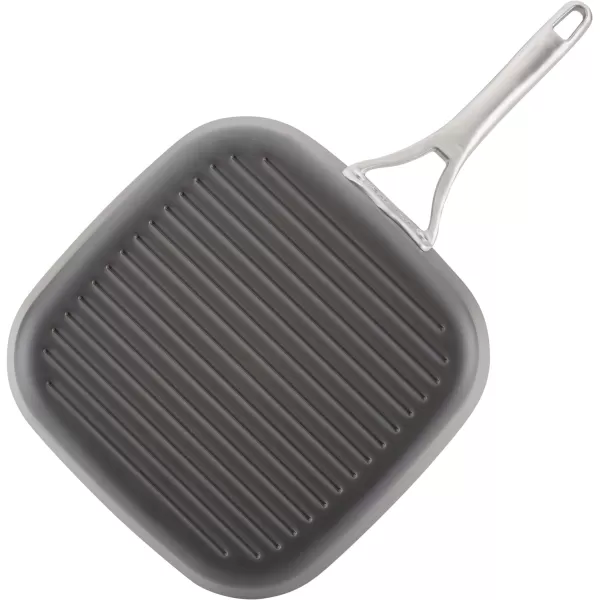 Anolon Allure Hard Anodized Nonstick Deep Square Griddle Pan/Grill, 11 Inch, Dark Gray)