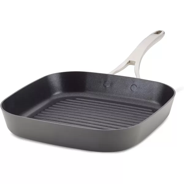 Anolon Allure Hard Anodized Nonstick Deep Square Griddle Pan/Grill, 11 Inch, Dark Gray)