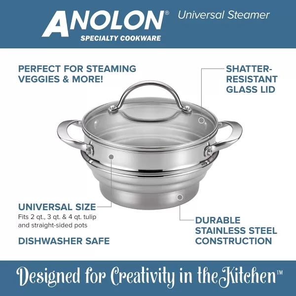 Anolon Classic Stainless Steel Steamer Insert with Lid
