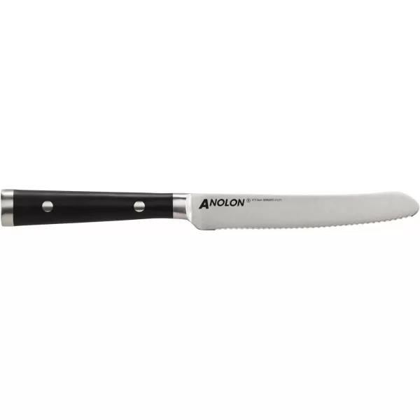 Anolon ImperionDamascus Steel Cutlery Knife Block Set, 5-Piece, Black