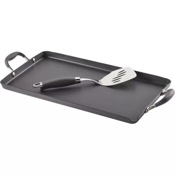 Anolon Advanced Hard Anodized Nonstick Pan/Flat Grill, Griddle w/Rack , Indigo