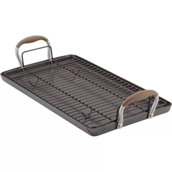 Anolon Advanced Home Hard Anodized Nonstick Deep Square Griddle Pan/Grill, 11 Inch, Bronze
