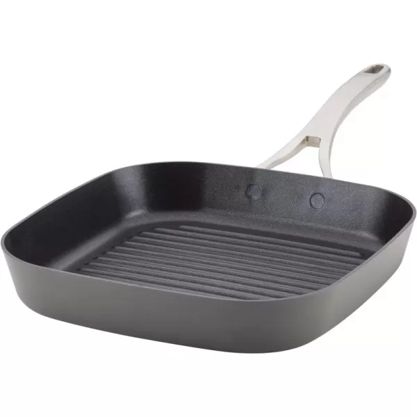 Anolon Allure Hard Anodized Nonstick Deep Square Griddle Pan/Grill, 11 Inch, Dark Gray)