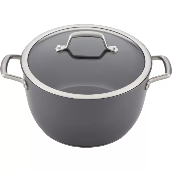 Anolon Accolade Forged Hard Anodized Nonstick Square Grill Pan/Griddle with Spouts, 11 Inch - Moonstone Gray)