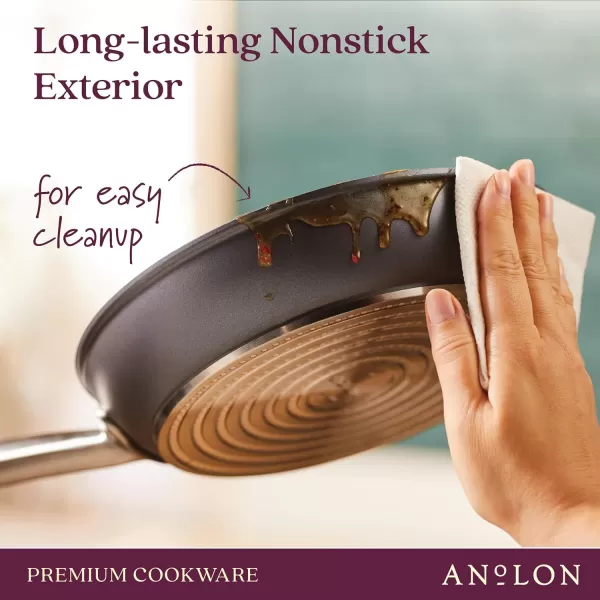 Anolon Accolade Forged Hard Anodized Nonstick Square Grill Pan/Griddle with Spouts, 11 Inch - Moonstone Gray)