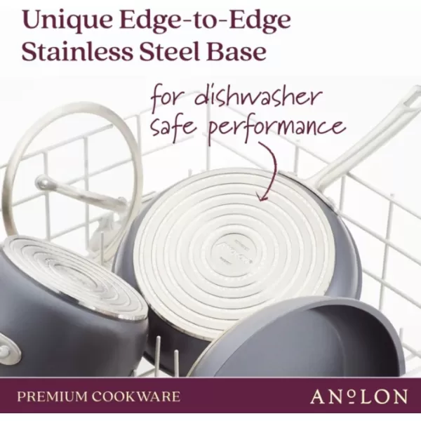 Anolon Accolade Forged Hard Anodized Nonstick Square Grill Pan/Griddle with Spouts, 11 Inch - Moonstone Gray)