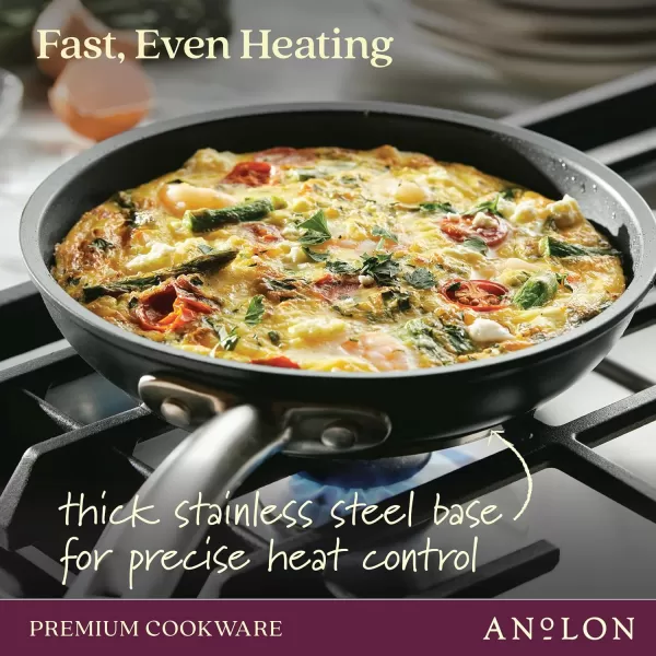 Anolon Accolade Forged Hard Anodized Nonstick Square Grill Pan/Griddle with Spouts, 11 Inch - Moonstone Gray)
