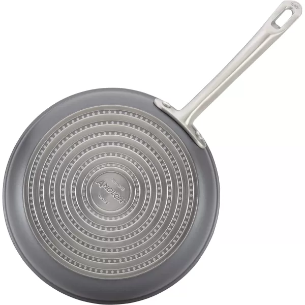 Anolon Accolade Forged Hard Anodized Nonstick Square Grill Pan/Griddle with Spouts, 11 Inch - Moonstone Gray)