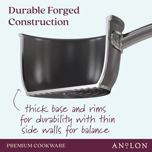 Anolon Accolade Forged Hard Anodized Nonstick Square Grill Pan/Griddle with Spouts, 11 Inch - Moonstone Gray)