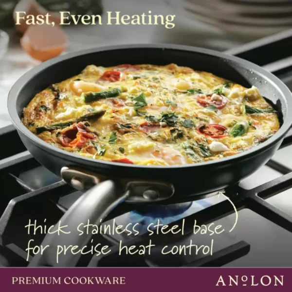 Anolon Accolade Forged Hard Anodized Nonstick Square Grill Pan/Griddle with Spouts, 11 Inch - Moonstone Gray)