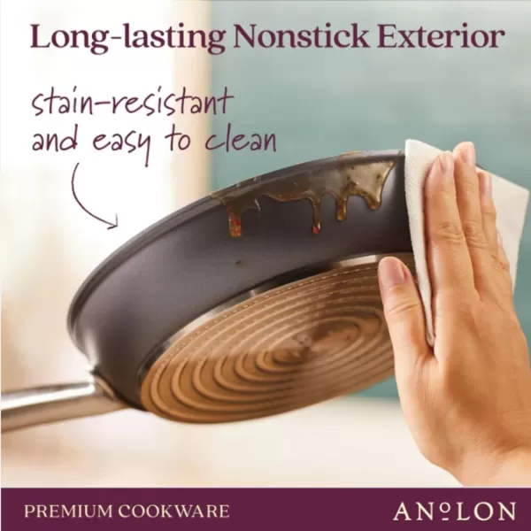 Anolon Accolade Forged Hard Anodized Nonstick Square Grill Pan/Griddle with Spouts, 11 Inch - Moonstone Gray)