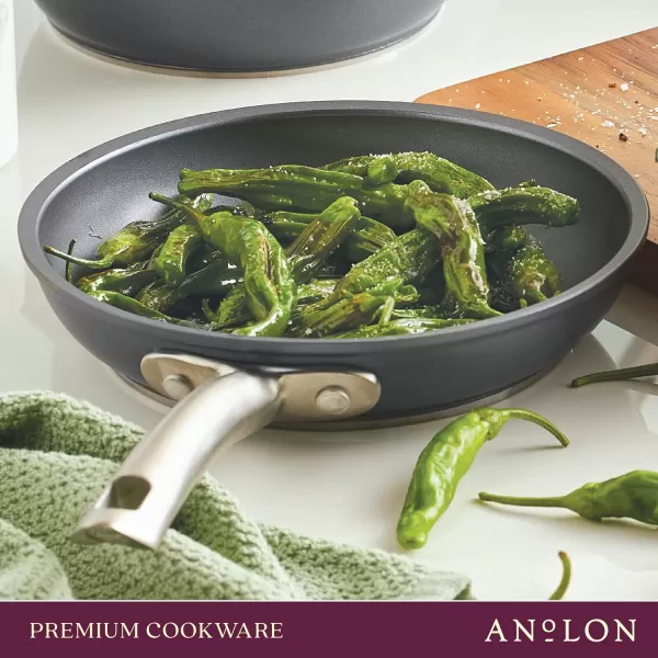 Anolon Accolade Forged Hard Anodized Nonstick Square Grill Pan/Griddle with Spouts, 11 Inch - Moonstone Gray)