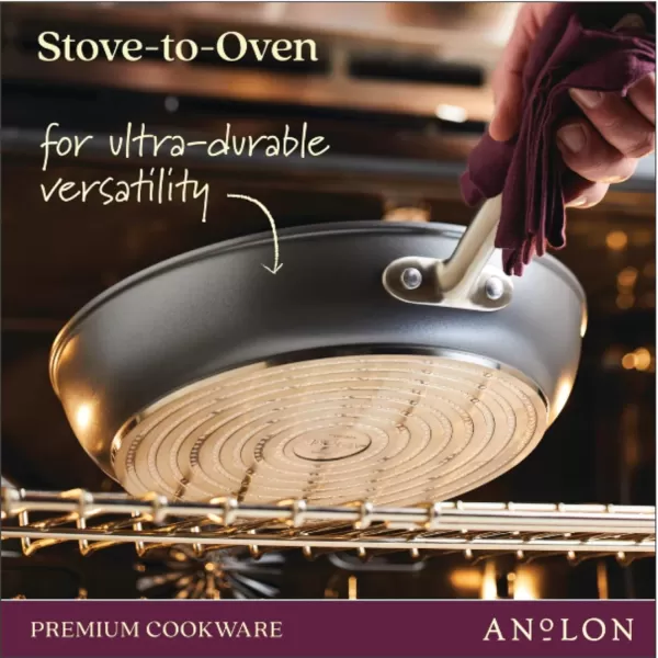 Anolon Accolade Forged Hard Anodized Nonstick Square Grill Pan/Griddle with Spouts, 11 Inch - Moonstone Gray)