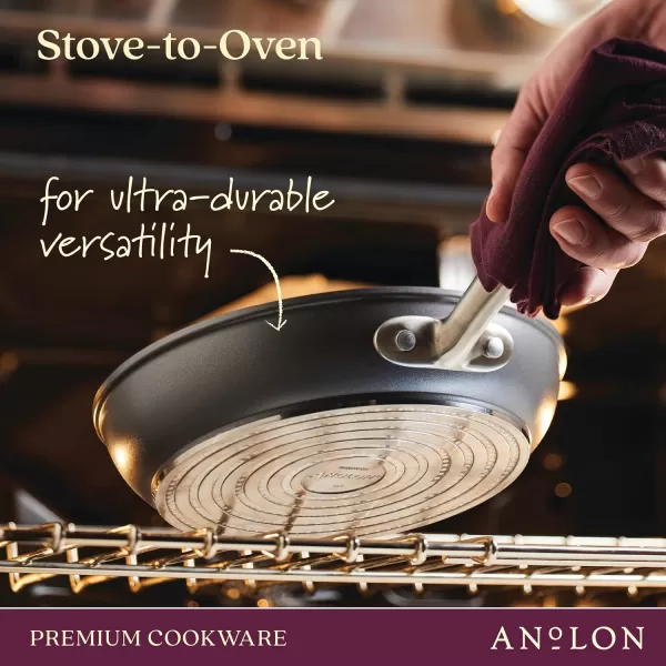 Anolon Accolade Forged Hard Anodized Nonstick Square Grill Pan/Griddle with Spouts, 11 Inch - Moonstone Gray)
