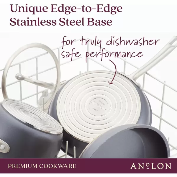 Anolon Accolade Forged Hard Anodized Nonstick Square Grill Pan/Griddle with Spouts, 11 Inch - Moonstone Gray)