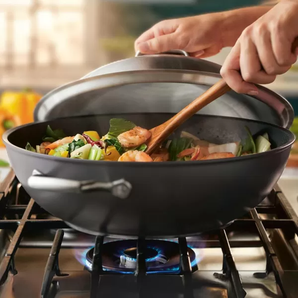 Anolon Accolade Forged Hard Anodized Nonstick Square Grill Pan/Griddle with Spouts, 11 Inch - Moonstone Gray)