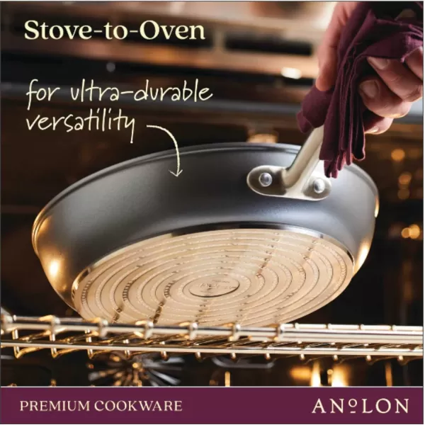 Anolon Accolade Forged Hard Anodized Nonstick Square Grill Pan/Griddle with Spouts, 11 Inch - Moonstone Gray)
