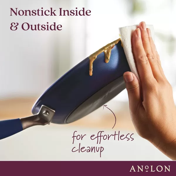 Anolon Advanced Hard-Anodized Nonstick 12-Inch Deep Frying Pan with Glass Lid / Nonstick Skillet, 12 Inch, Bronze