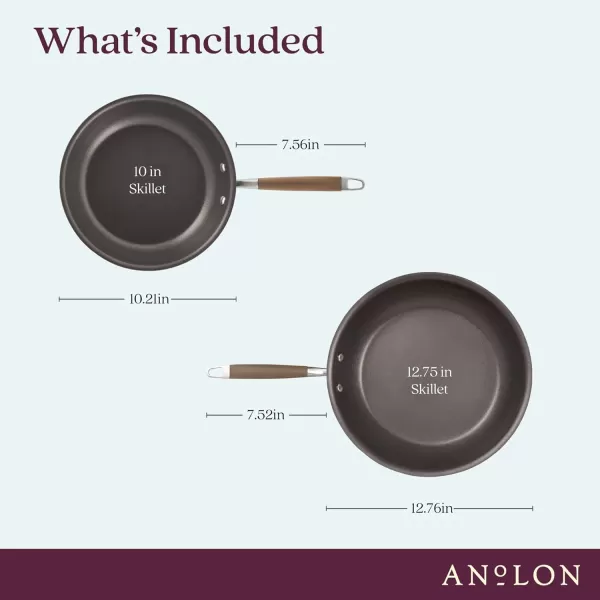 Anolon Advanced Hard-Anodized Nonstick 12-Inch Deep Frying Pan with Glass Lid / Nonstick Skillet, 12 Inch, Bronze