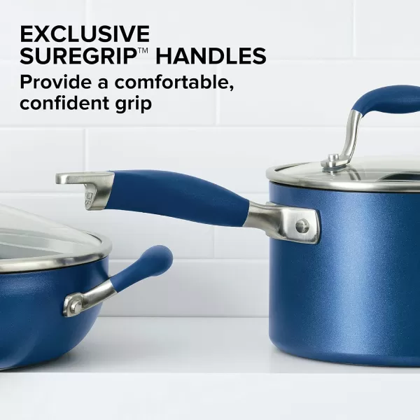 Anolon Advanced Hard Anodized Nonstick Cookware Pots and Pans Set, 11-Piece, Gray