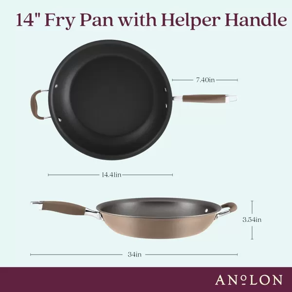 Anolon Advanced Hard Anodized Nonstick Cookware Pots and Pans Set, 11-Piece, Gray