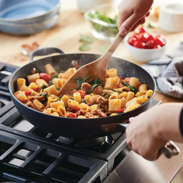 Anolon Advanced Hard Anodized Nonstick Frying Pan/ Fry Saute All Purpose Pan with Lid - 12 Inch, Gray