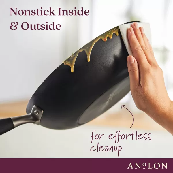 Anolon Advanced Hard Anodized Nonstick Frying Pan/ Fry Saute All Purpose Pan with Lid - 12 Inch, Gray