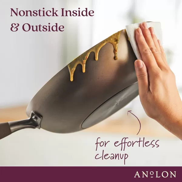 Anolon Advanced Hard Anodized Nonstick Frying Pan/ Fry Saute All Purpose Pan with Lid - 12 Inch, Gray