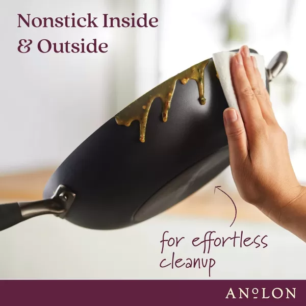 Anolon Advanced Hard Anodized Nonstick Frying Pan/ Fry Saute All Purpose Pan with Lid - 12 Inch, Gray