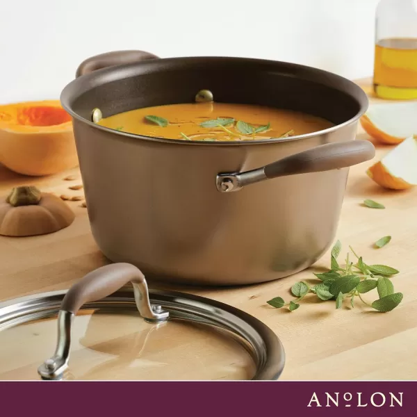 Anolon Advanced Home Hard Anodized Nonstick Sauce Pan/Saucepan with Straining and Lid, 2 Quart 
