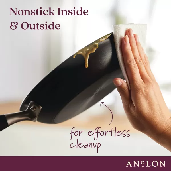 Anolon Advanced Home Hard Anodized Nonstick Sauce Pan/Saucepan with Straining and Lid, 2 Quart 