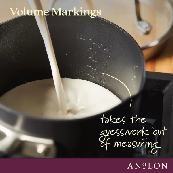 Anolon Advanced Home Hard Anodized Nonstick Sauce Pan/Saucepan with Straining and Lid, 2 Quart 