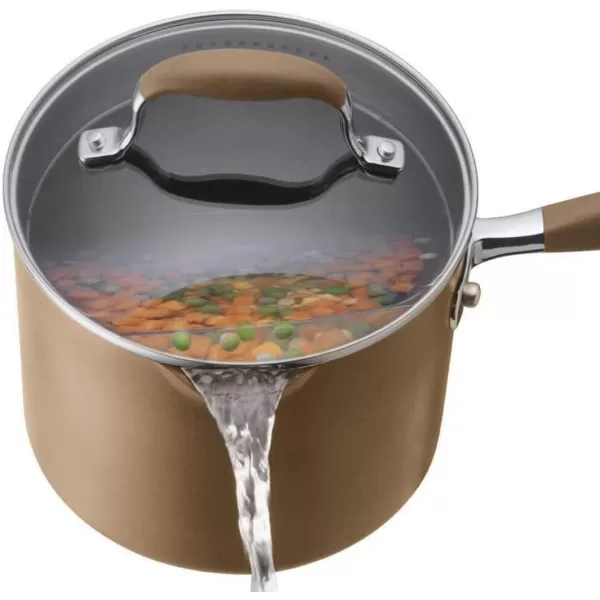 Anolon Advanced Home Hard Anodized Nonstick Sauce Pan/Saucepan with Straining and Lid, 2 Quart 