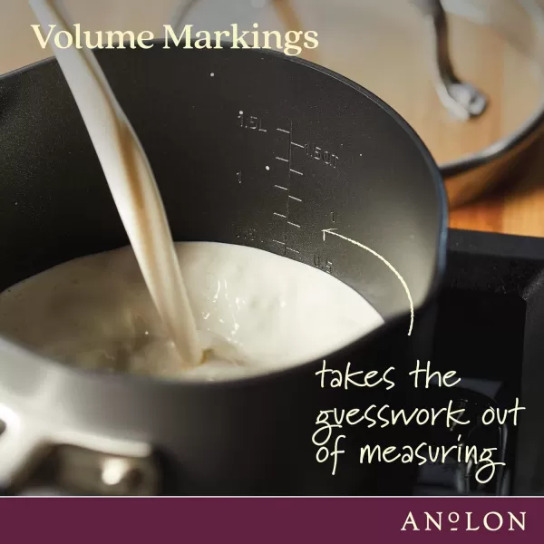 Anolon Advanced Home Hard Anodized Nonstick Sauce Pan/Saucepan with Straining and Lid, 2 Quart 
