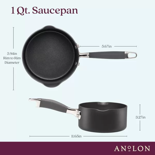 Anolon Advanced Home Hard Anodized Nonstick Sauce Pan/Saucepan with Straining and Lid, 2 Quart 
