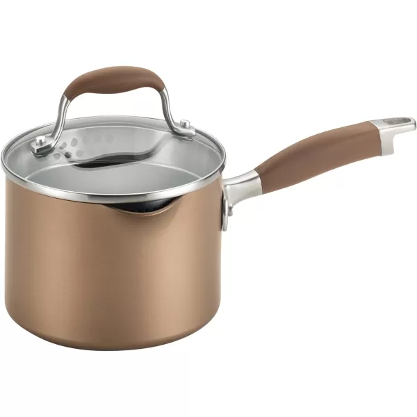 Anolon Advanced Home Hard Anodized Nonstick Sauce Pan/Saucepan with Straining and Lid, 2 Quart 
