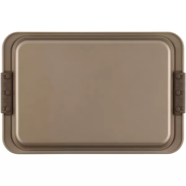 Anolon Advanced Nonstick Bakeware Cookie Pan Set/Baking Sheets with Silicone Grips, 11" x 17", Bronze