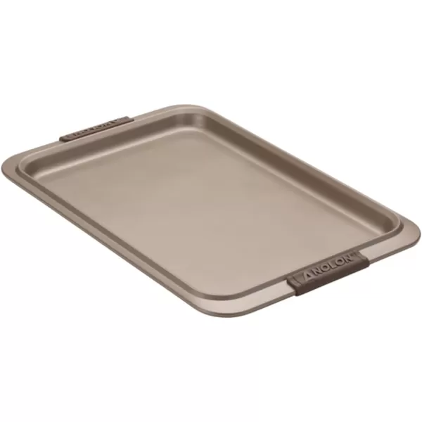 Anolon Advanced Nonstick Bakeware Cookie Pan Set/Baking Sheets with Silicone Grips, 11" x 17", Bronze