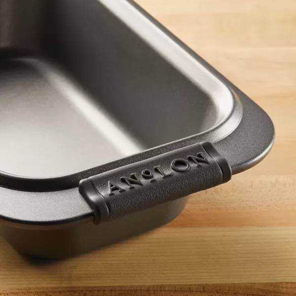 Anolon Advanced Nonstick Bakeware Meatloaf/Loaf Pan Set with Grips and Insert, 2 Piece, Gray