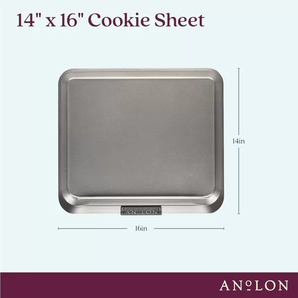 Anolon Advanced Nonstick Bakeware/Baking Sheet and Cooling Rack Set, 11" x 17" w, Gray