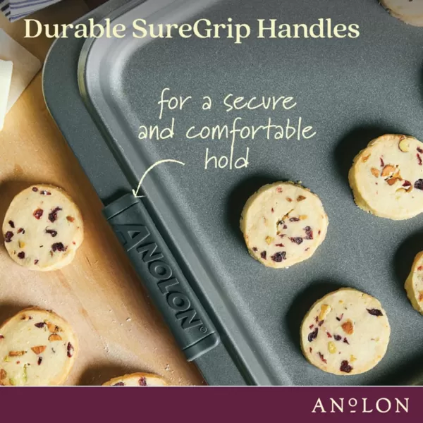 Anolon Advanced Nonstick Bakeware/Baking Sheet and Cooling Rack Set, 11" x 17" w, Gray