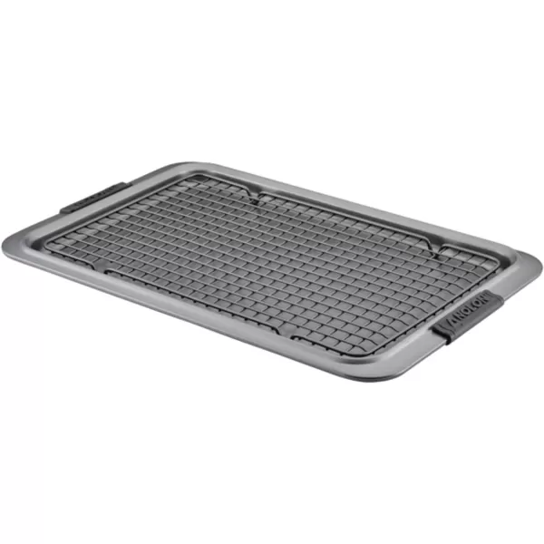 Anolon Advanced Nonstick Bakeware/Baking Sheet and Cooling Rack Set, 11" x 17" w, Gray