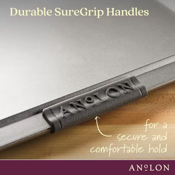 Anolon Advanced Nonstick Bakeware/Baking Sheet and Cooling Rack Set, 11" x 17" w, Gray