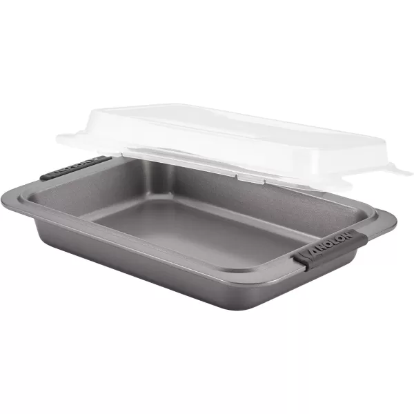 Anolon Advanced Nonstick Baking Pan With Lid / Nonstick Cake Pan With Lid, Rectangle - 9 Inch x 13 Inch, Gray)